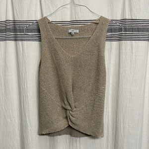 Fate Tan Knotted Knit Top
